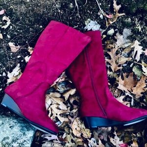 NWT Wide calf + extra wide width burgundy boots